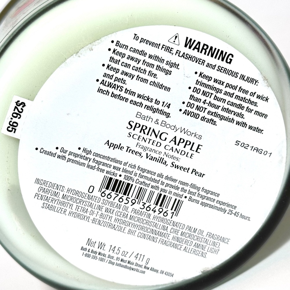 SPRING APPLE 3-Wick Candle - Picture 3 of 3